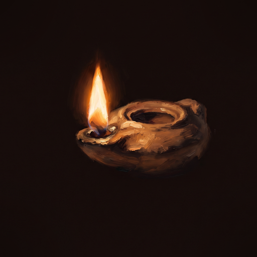 An oil lamp burning in the dark — the emblem of The Longlived